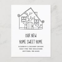 New Home Sweet Home Black White House Moving