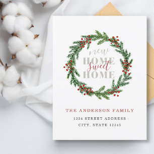 New Home Sweet Home Holiday Moving Announcement Postcard
