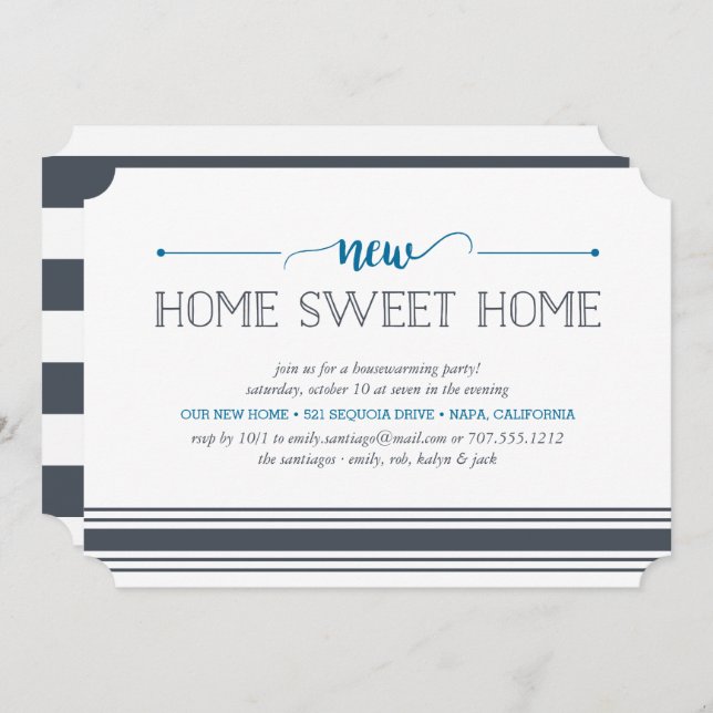 New Home Sweet Home Housewarming Party Invitation (Front/Back)