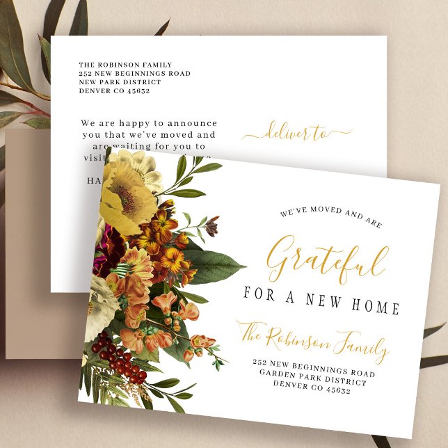 New home Thanksgiving holiday moving Announcement  Postcard (Creator Uploaded)