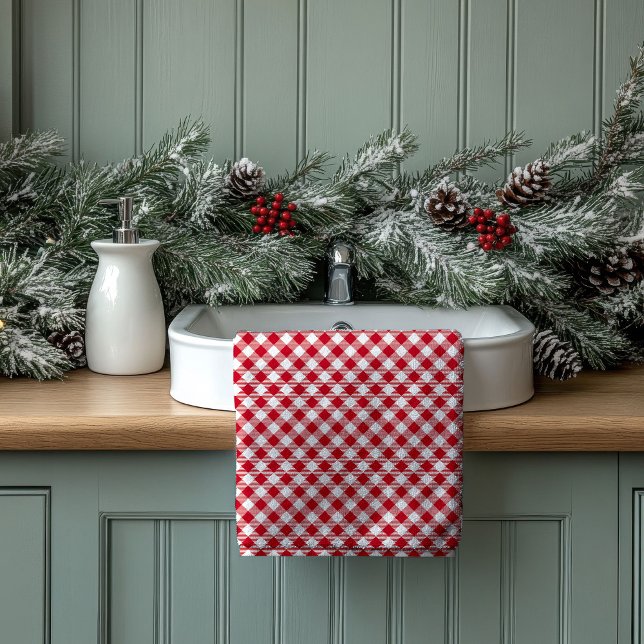 New Home Towel Set Red Black Tartan Design (New Home Towel Set Red Black Tartan Design)