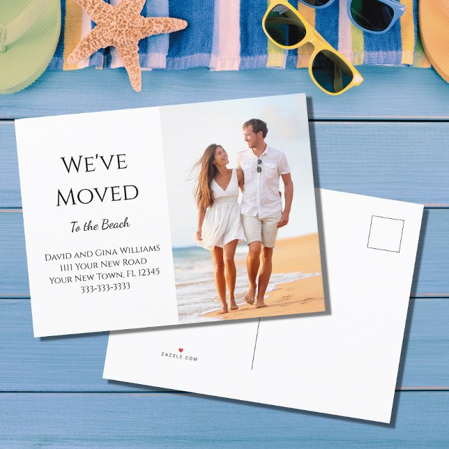 New Home Tropical Beach Moving   Announcement Postcard (Creator Uploaded)