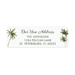 New Home Tropical Palm Trees Return Address