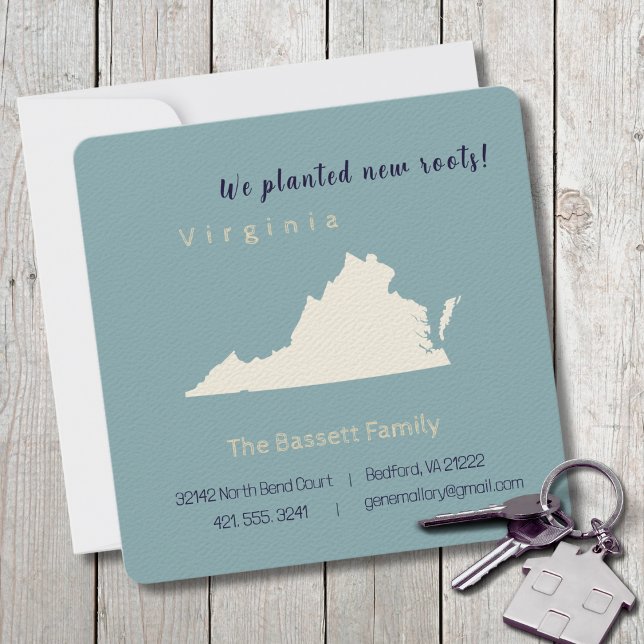 New Home Virginia Moving Announcement Postcard (Moving to Virginia? Send your friends and family a beautiful personalized announcement!)