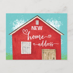 New Home We've Moved Watercolor New Address Announcement Postcard