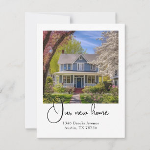 New Home with photo Moving announcement Card