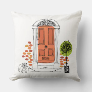 New Home Zip Code Name Address Door Dog Moving Cushion