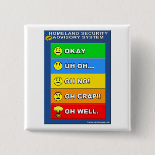 New Homeland Security Advisory System - Funny 15 Cm Square Badge