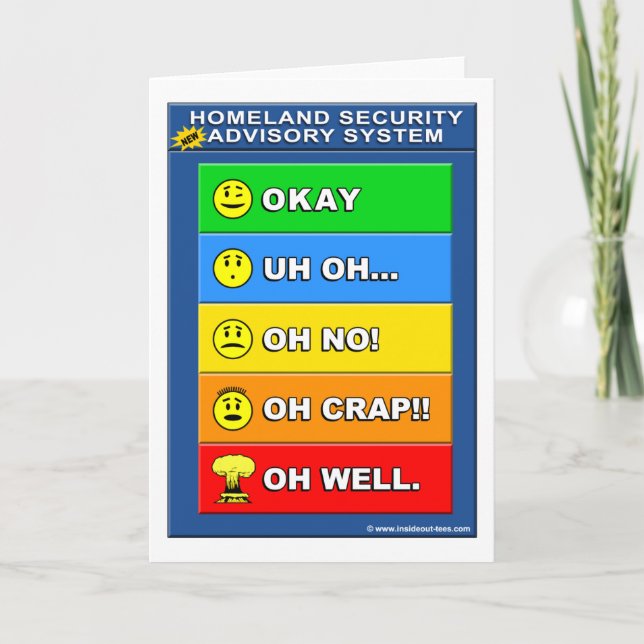 New Homeland Security Advisory System - Funny Card (Front)