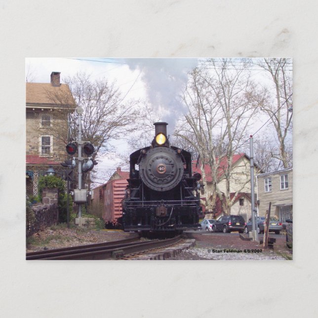 New Hope & Ivyland Steam Engine # 40 Postcard (Front)