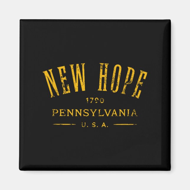 New Hope Pennsylvania Usa Souvenir Distressed Desi Magnet (Front)