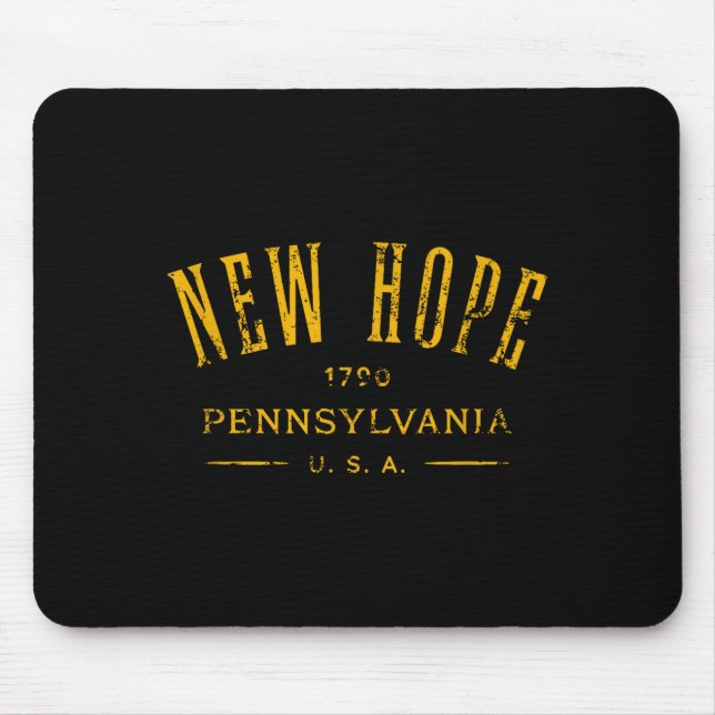 New Hope Pennsylvania Usa Souvenir Distressed Desi Mouse Pad (Front)