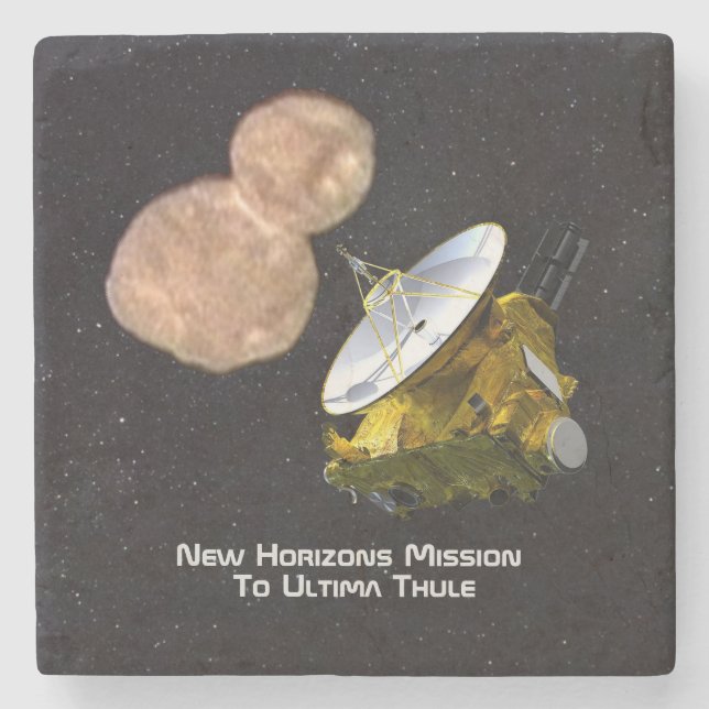 New Horizons Mission To Ultima Thule Stone Coaster (Front)