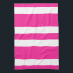 New Hot Pink & White Stripe Kitchen Towel Gift<br><div class="desc">New 2014 pretty hot pink & white stripe kitchen towels made in America house warming or wedding gift & fun summer beach party hostess present from American designer zazzle.com/americanmademojo*.</div>