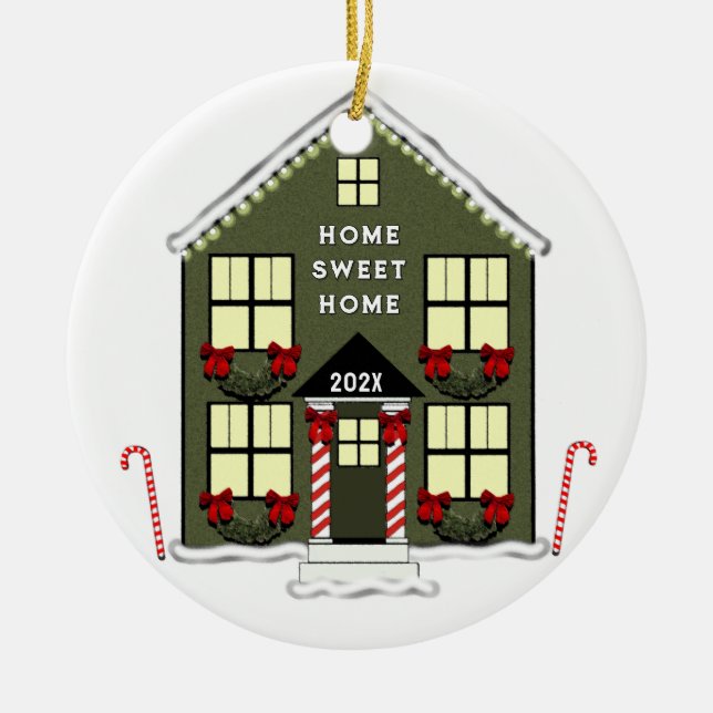 New House 2026 Ceramic Tree Decoration (Front)