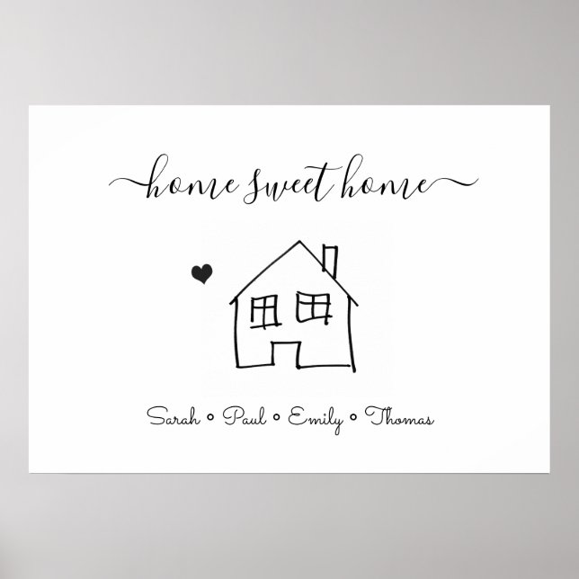 New house family home sweet home cute abstract fau poster (Front)