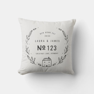 New house hand drawn floral cushion