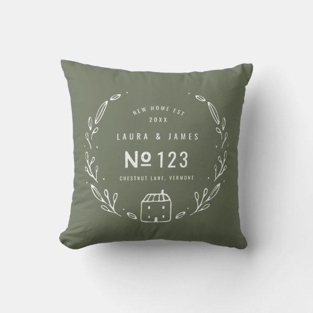 New house hand drawn floral cushion (Front)