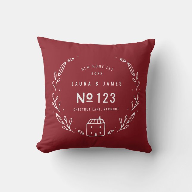 New house hand drawn floral cushion (Front)