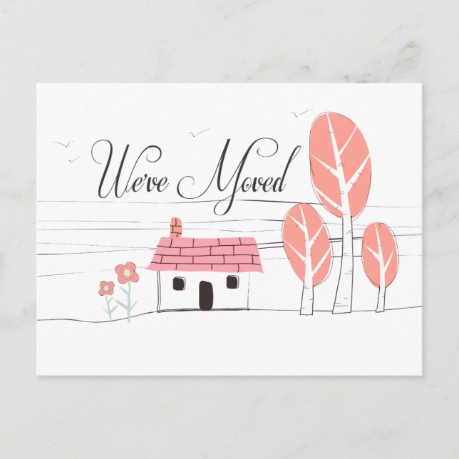 New House Home Notification Moving Post Card (Front)