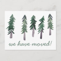 NEW HOUSE Pine Trees Minimalist Watercolor CUSTOM