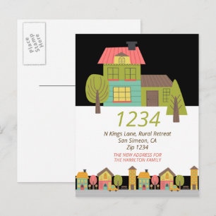 New House We Have Moved Home Announcement Postcard