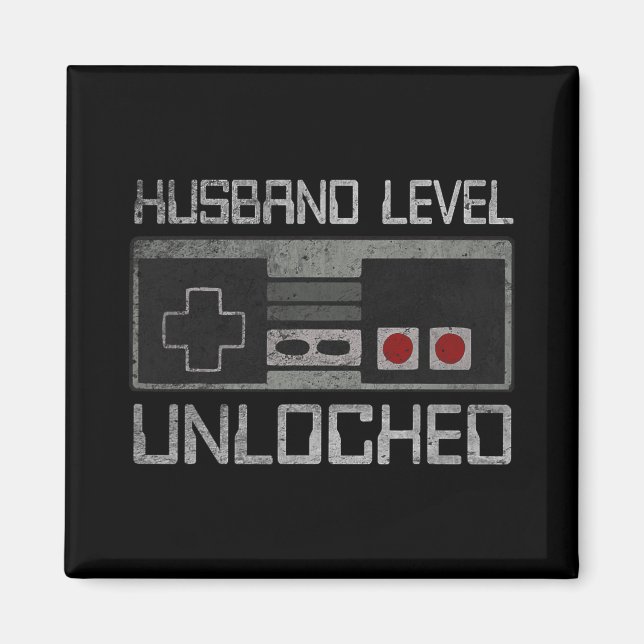 New Husband Level Unlocked Just Married Gamer Bach Magnet (Front)