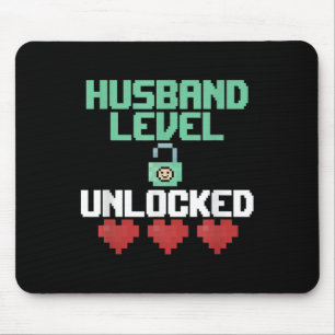 New Husband Level Unlocked Just Married Gamer Gift Mouse Pad