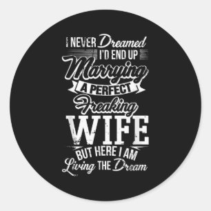 New Husband Wedding Anniversary Couple Hubby Gift  Classic Round Sticker