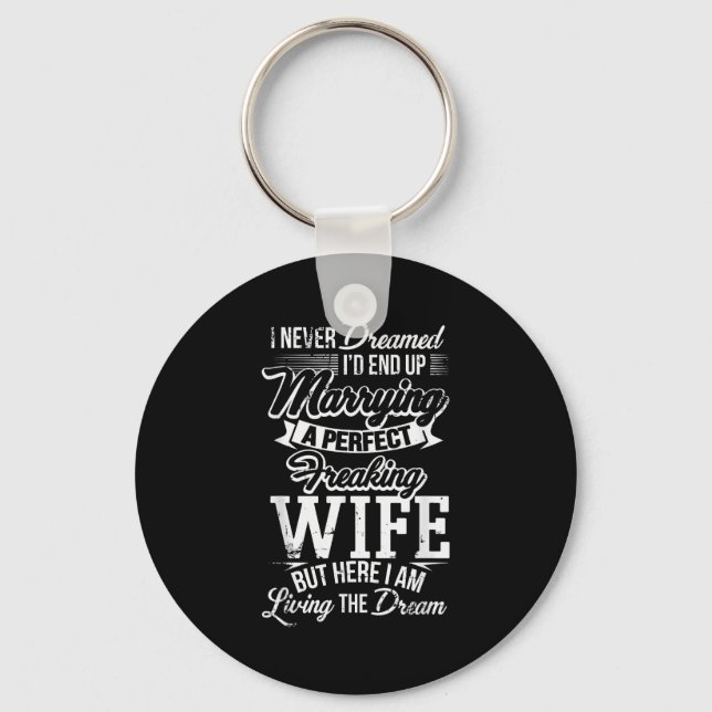 New Husband Wedding Anniversary Couple Hubby Gift  Key Ring (Front)