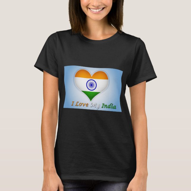 NEW!! - I LOVE MY INDIA WOMENS T-SHIRT (Front)