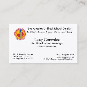 New Image, Lucy Gonzalez, Los Angeles, CA 90017... Business Card