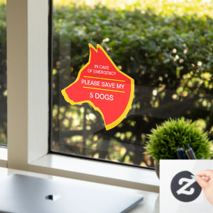 NEW! In Case of Emergency Save My 5 Dogs Cling