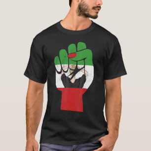 New Iranian Flag w Girl Female Fist Support Women T-Shirt