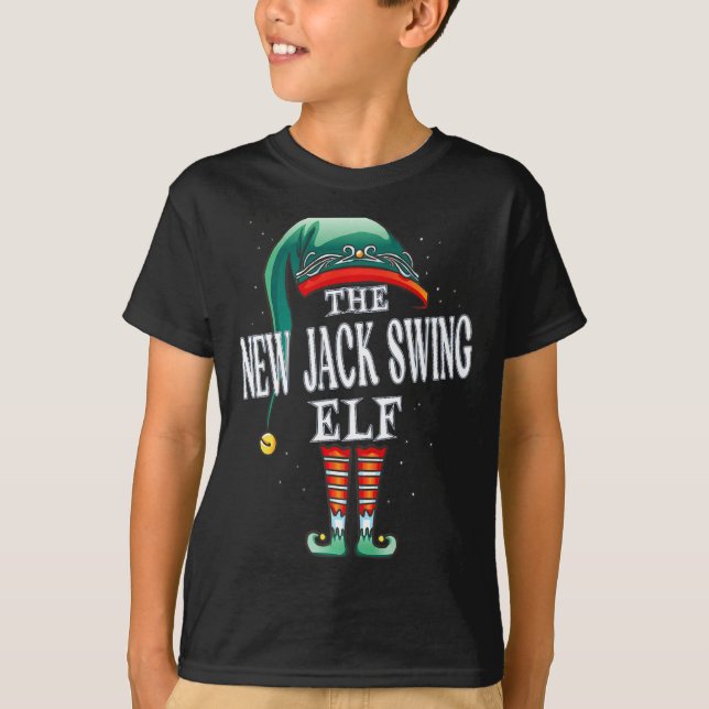 New Jack Swing Elf Christmas Group Xmas Pajama Par T-Shirt (Front)