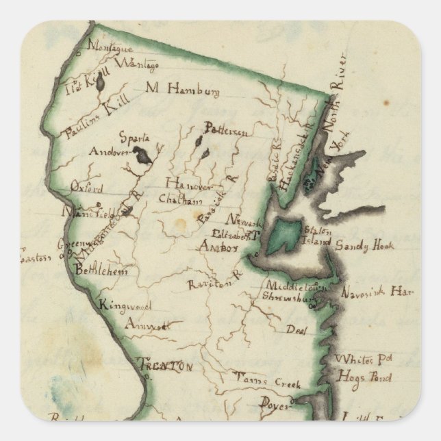 New Jersey 5 Square Sticker (Front)