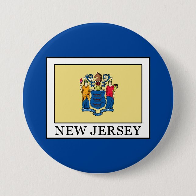 New Jersey 7.5 Cm Round Badge (Front)