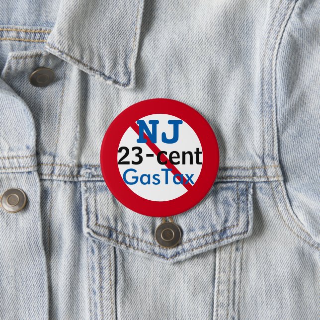 New Jersey Anti 23 Cents Gas Tax 3" Button (In Situ)