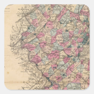 New Jersey Atlas map Square Sticker
