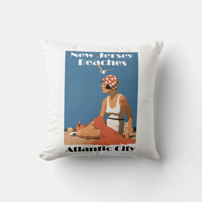 New Jersey Beaches ~ Atlantic City Cushion (Front)