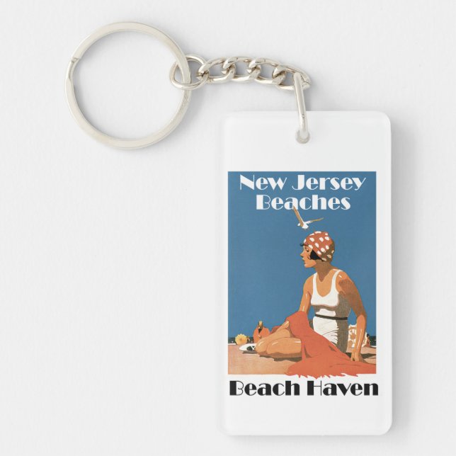 New Jersey Beaches ~ Beach Haven Key Ring (Front)