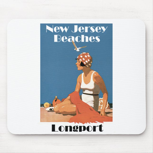 New Jersey Beaches ~ Longport Mouse Pad (Front)