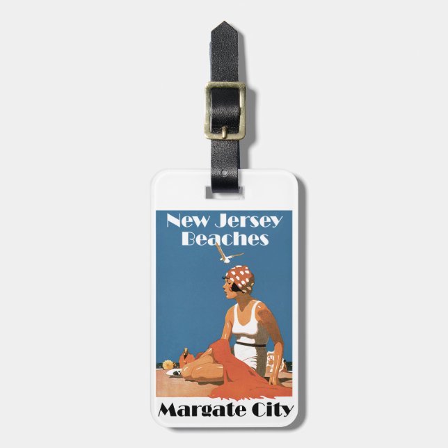 New Jersey Beaches ~ Margate City Luggage Tag (Front Vertical)
