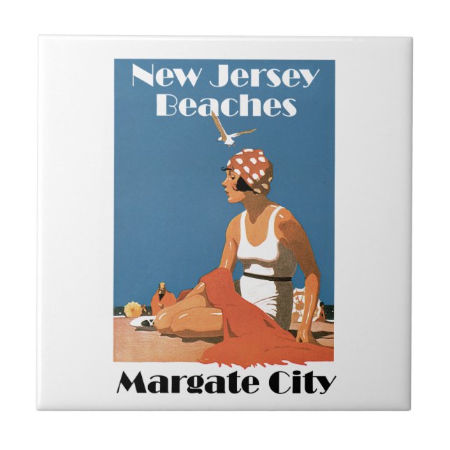 New Jersey Beaches ~ Margate City Tile (Front)