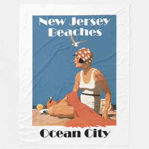New Jersey Beaches ~ Ocean City Fleece Blanket
