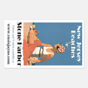 New Jersey Beaches ~ Stone Harbour Rectangular Sticker