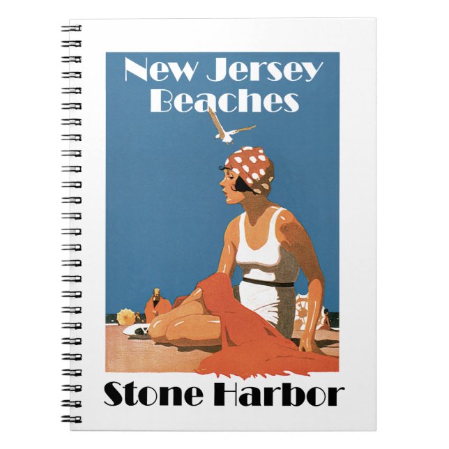 New Jersey Beaches ~ Stone Harbour Spiral Notebook (Front)