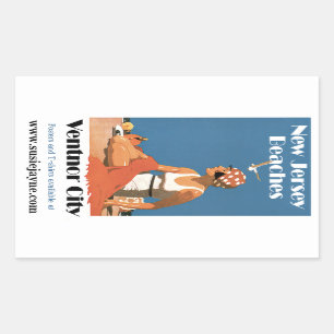 New Jersey Beaches ~ Ventnor City Rectangular Sticker