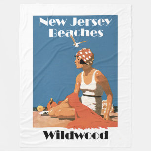 New Jersey Beaches ~ WildWood Fleece Blanket