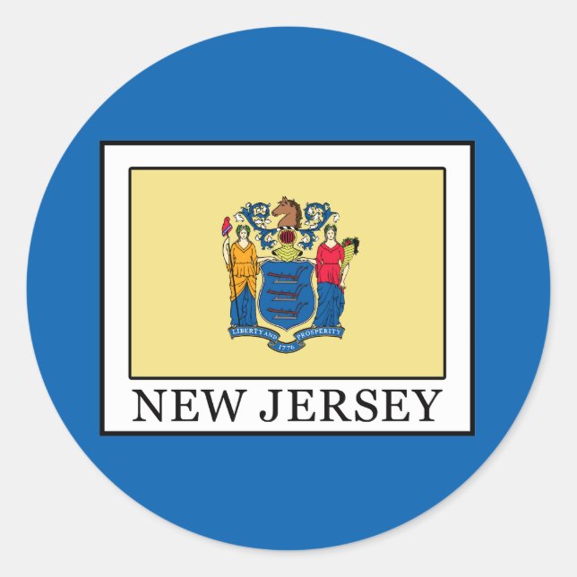 New Jersey Classic Round Sticker (Front)